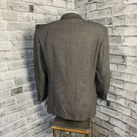 Vintage Union Made Harry Rosen Black White Wool Blazer Sport Coat - Picture 5 of 16